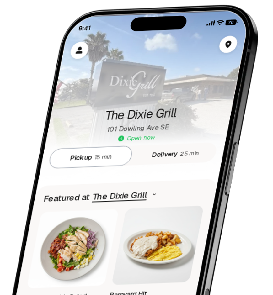 The Dixie Grill app preview