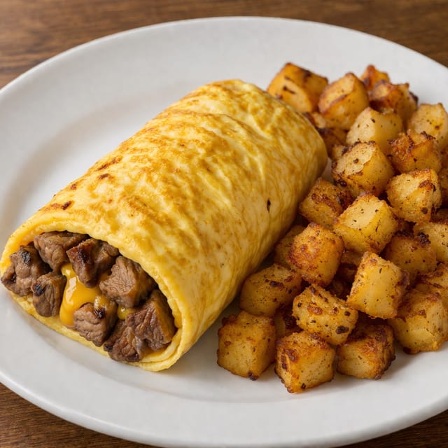 Steak Omelet.